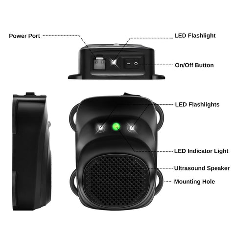 Loraffe engine bay pest deterrent 12V/24V setup helps keep rodents away during park-and-drive.