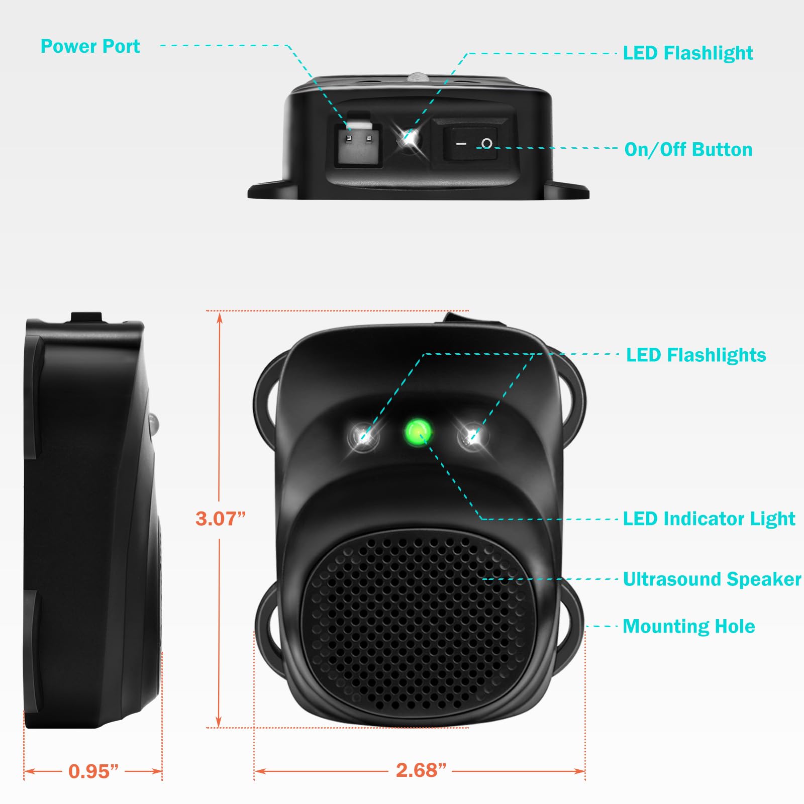 Loraffe LED flashes deter rodents around the engine area