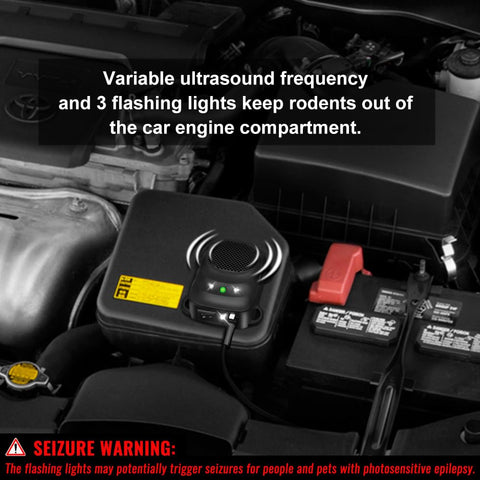 Loraffe ultrasonic waves deter mice near engine