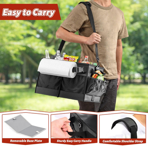 Lorbro grill caddy collapsible design for easy storage after use.