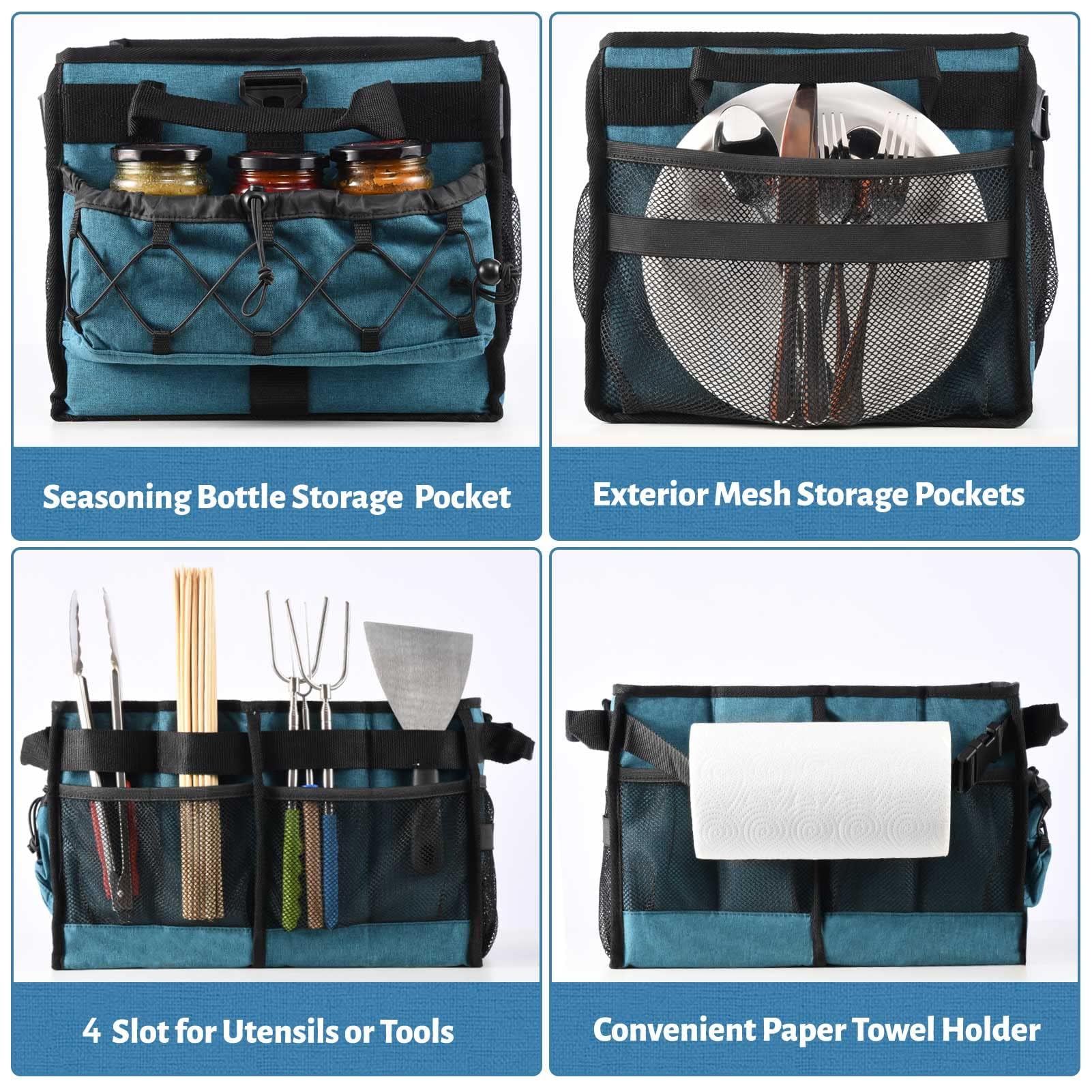 Lorbro Grill Caddy in foldable design for compact storage.