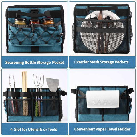 Lorbro Grill Caddy in foldable design for compact storage.