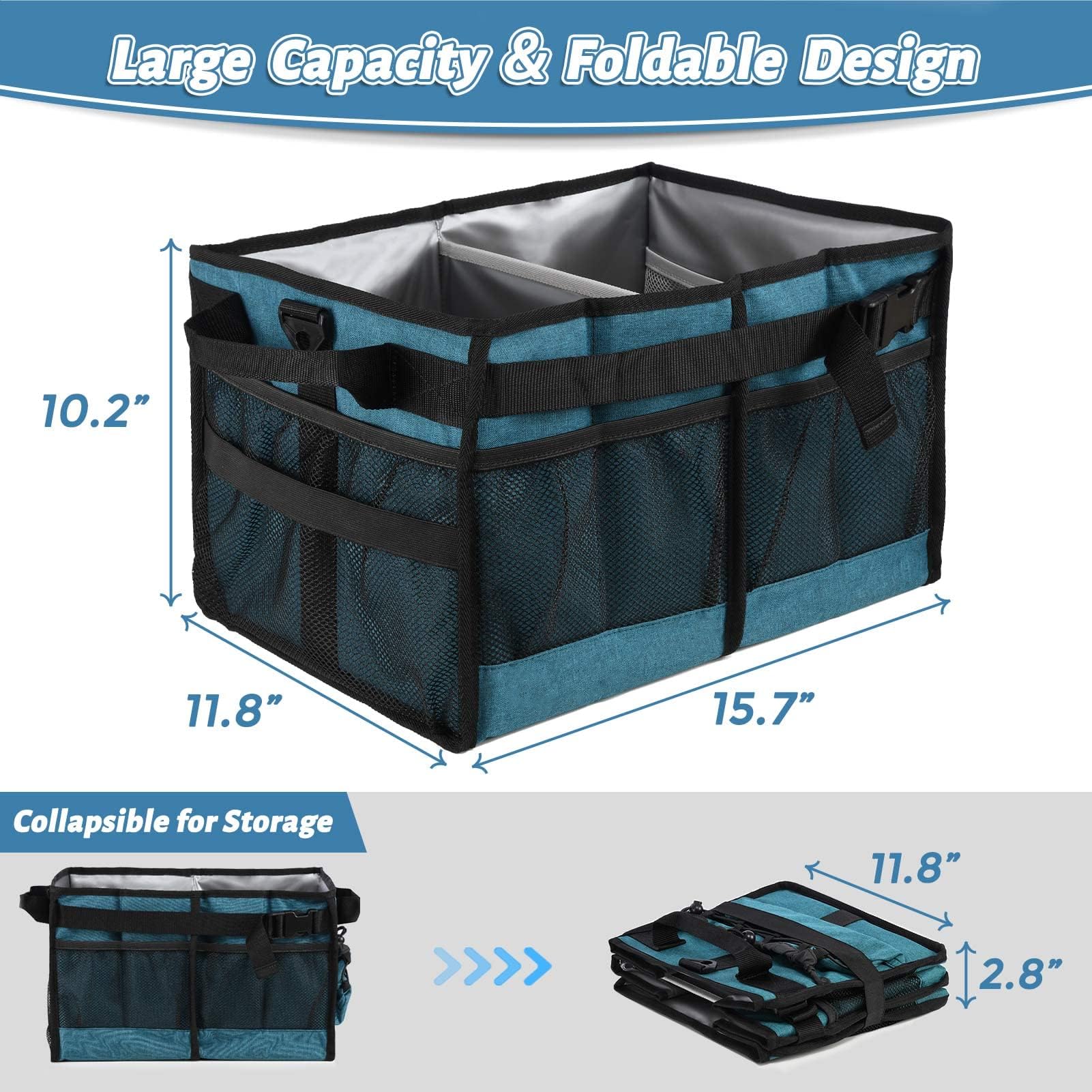 Lorbro Grill Caddy organized inside with compartments for cups and plates.
