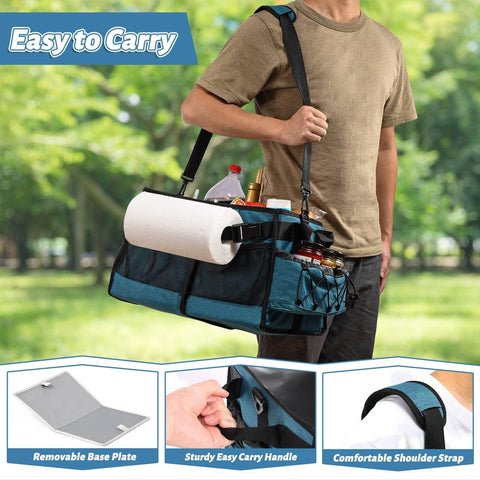 Lorbro Grill Caddy made from durable oxford fabric for outdoor use.