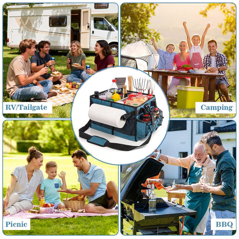 Lorbro Grill Caddy with detachable shoulder strap for easy transport.