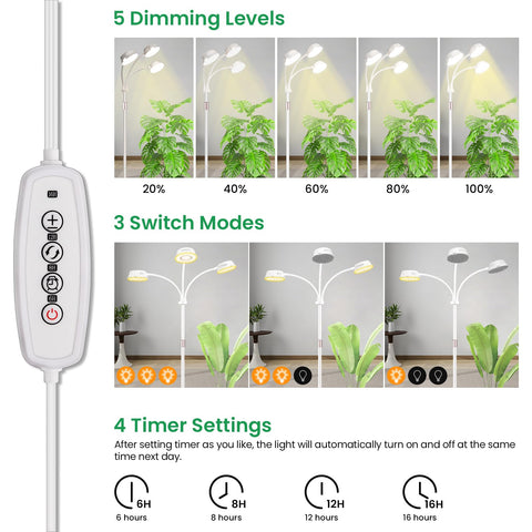 Adjustable height from 20 to 70 inches for varied plants