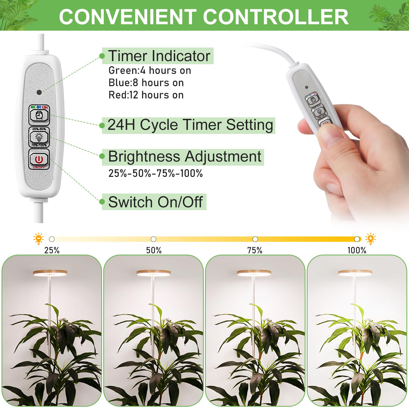 LORDEM light with dimmable brightness levels for different plants