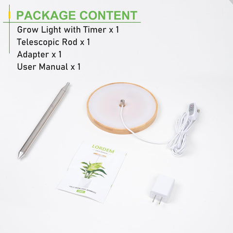LORDEM Bamboo Grow Light setup demonstrates easy plug-and-play installation.