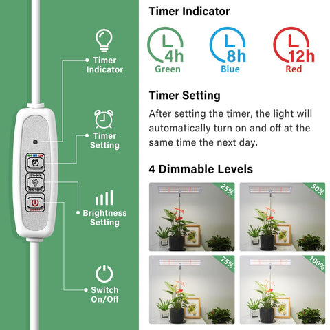 LORDEM dimmable brightness lets plants adapt from seedlings to mature growth.