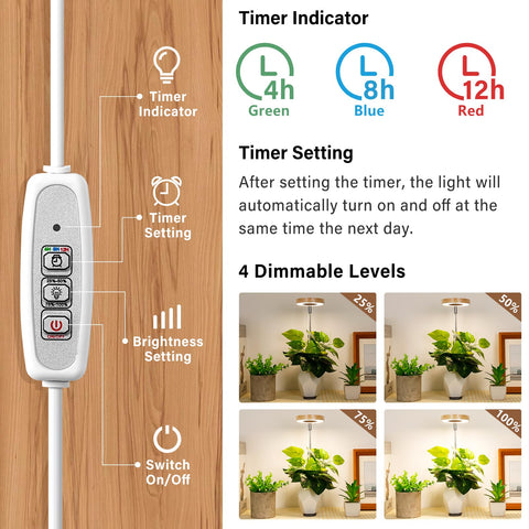LORDEM four-level dimming shown for energy-efficient plant lighting.