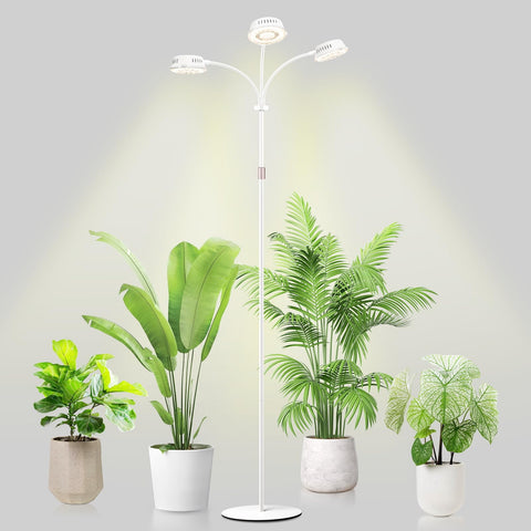 LORDEM full-spectrum plant light with three heads on a stand for indoor growing