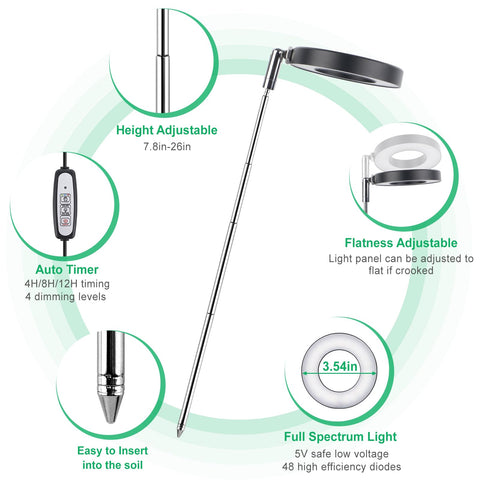 LORDEM grow light features auto on/off timer for consistent care.