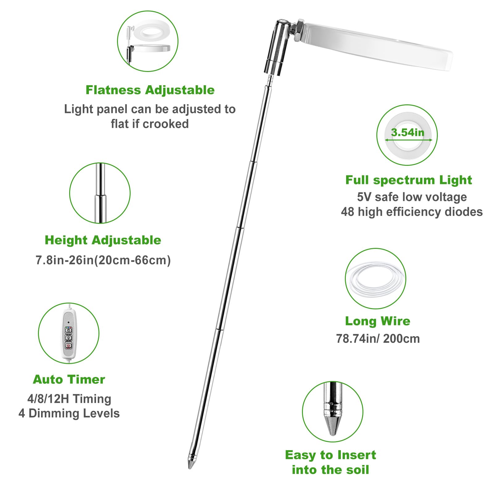 LORDEM Grow Light auto timer maintains consistent daily lighting