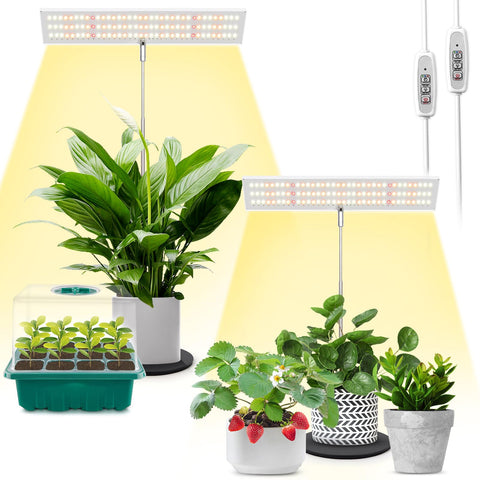 LORDEM grow light desktop pair provides compact, powerful lighting for indoor plants.
