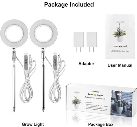 LORDEM Grow Light compact two-pack for versatile indoor arrangements