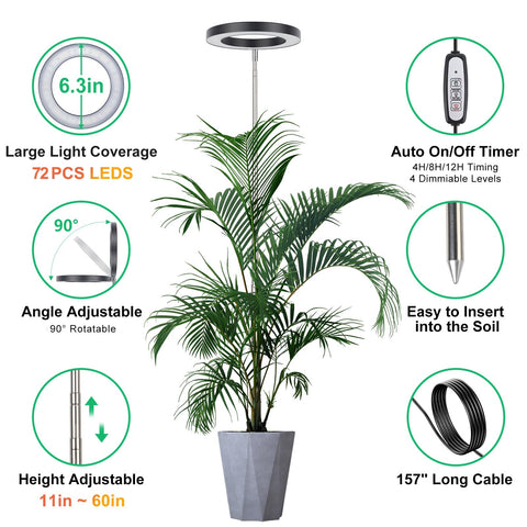 LORDEM height-adjustable rod lets you tailor light distance to plants.