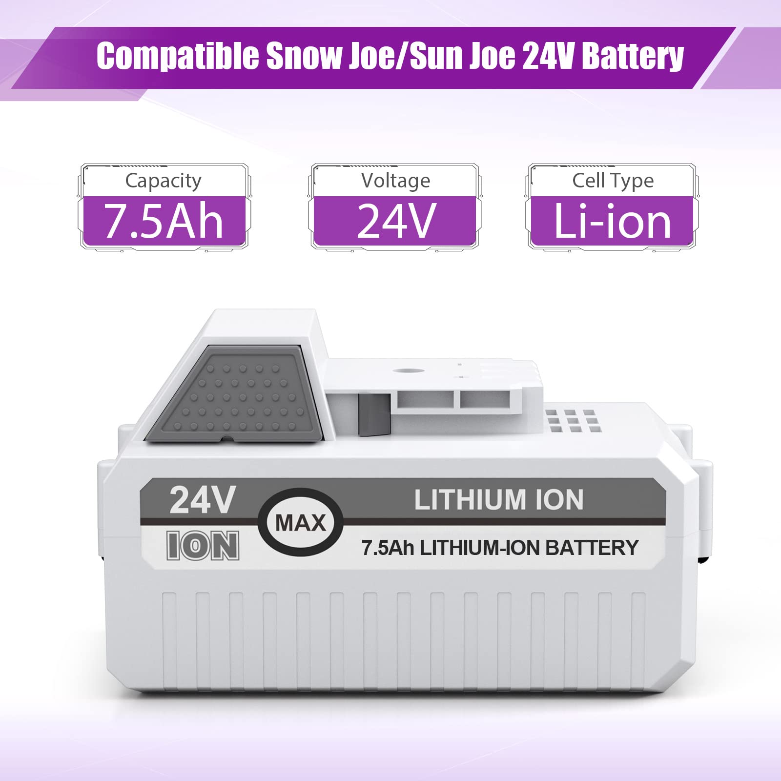 Lordone 24V battery LED gauge shows remaining charge for easy planning.