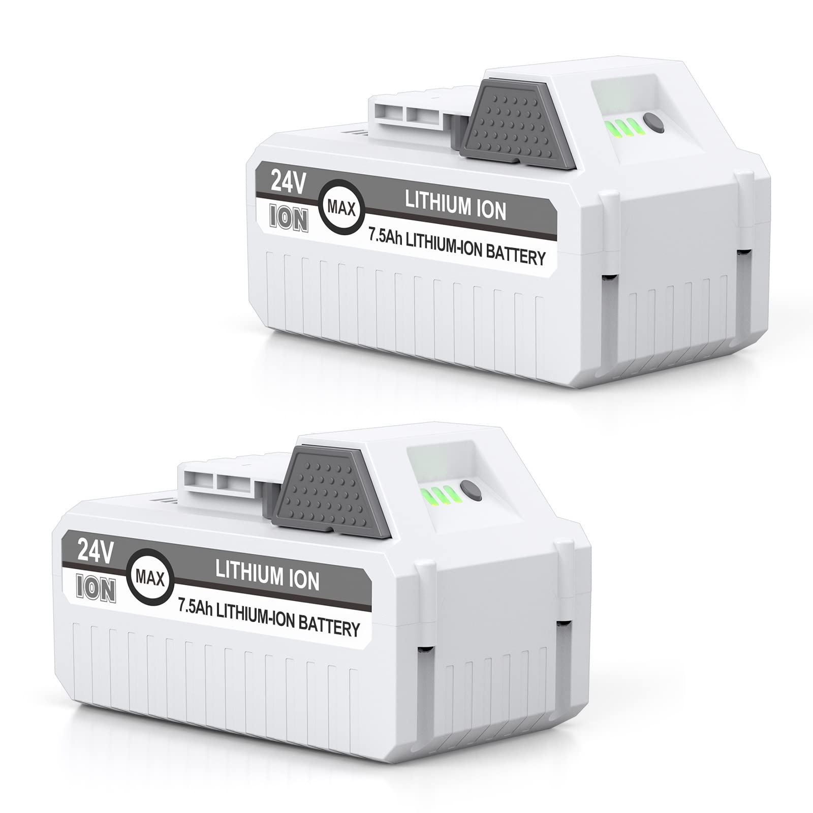 Lordone replacement 7500mAh 24V battery pack powering Sun Joe and Snow Joe tools.