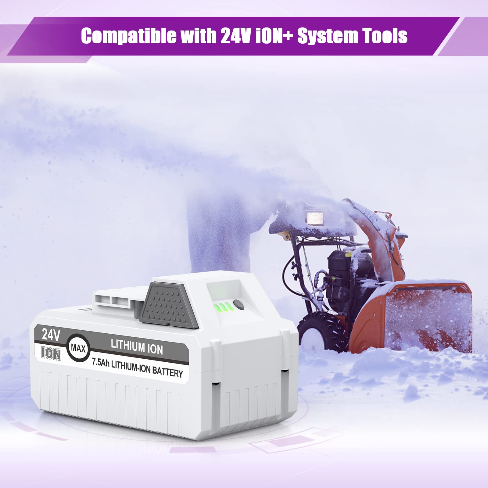 LORDONE replacement for Sun Snow Joe 24V keeps gear ready.