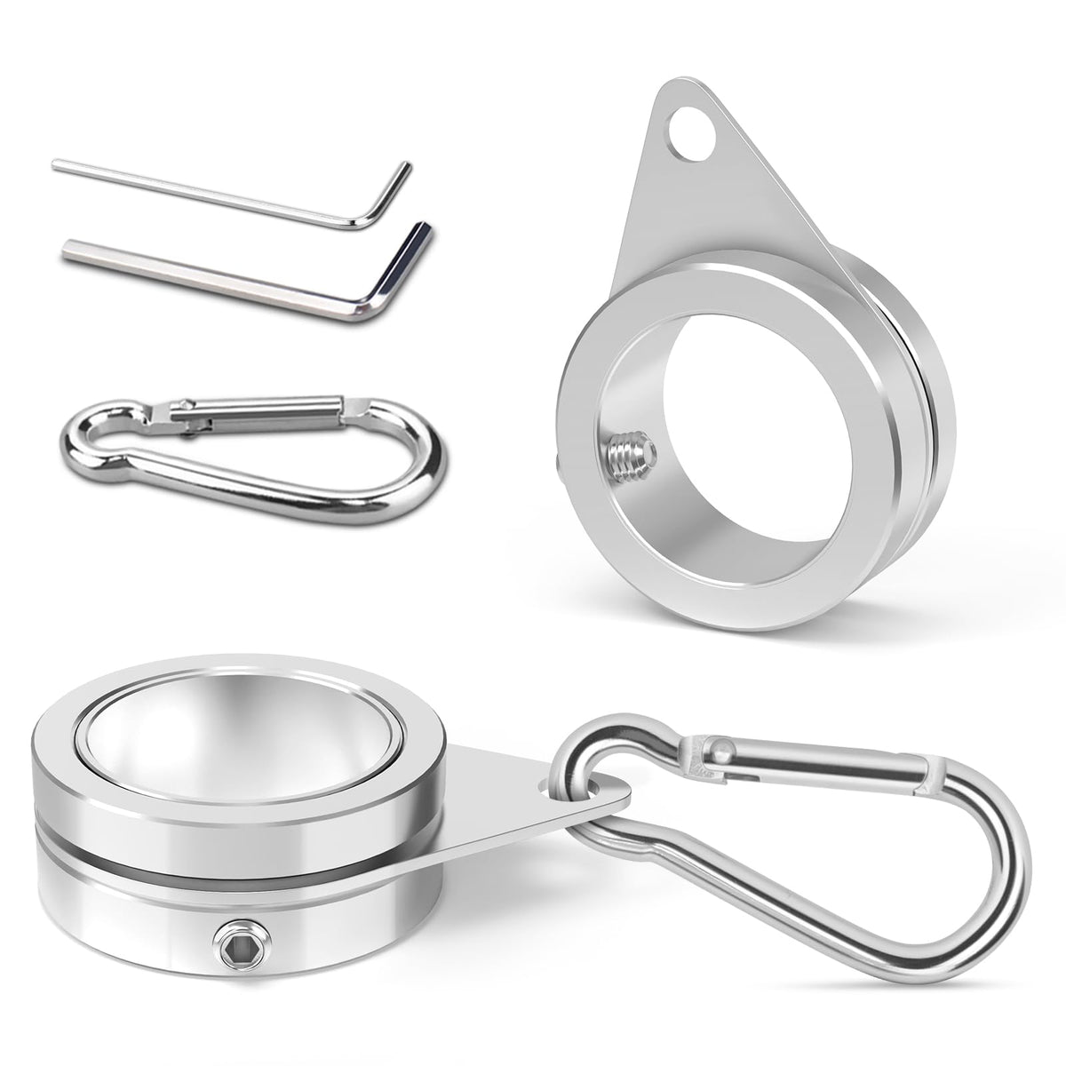 Loretoy 2-pack flag pole rings with 360° rotation for smooth wind performance.
