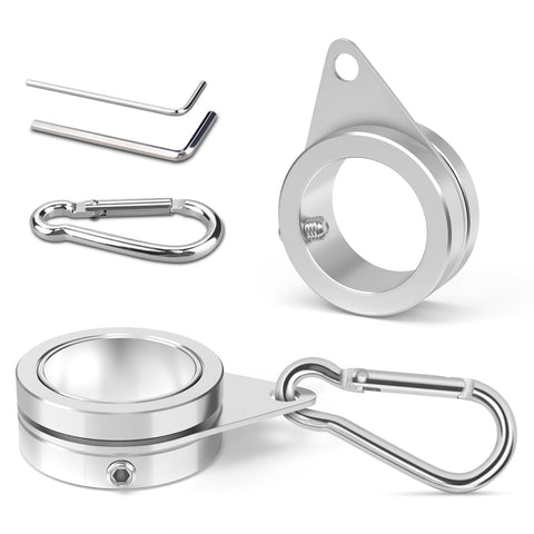 Loretoy 2-pack flag pole rings with 360° rotation for smooth wind performance.