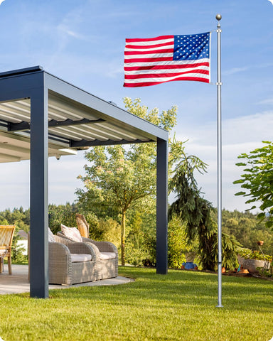 Loretoy flag rings in use maintain correct flag orientation in wind