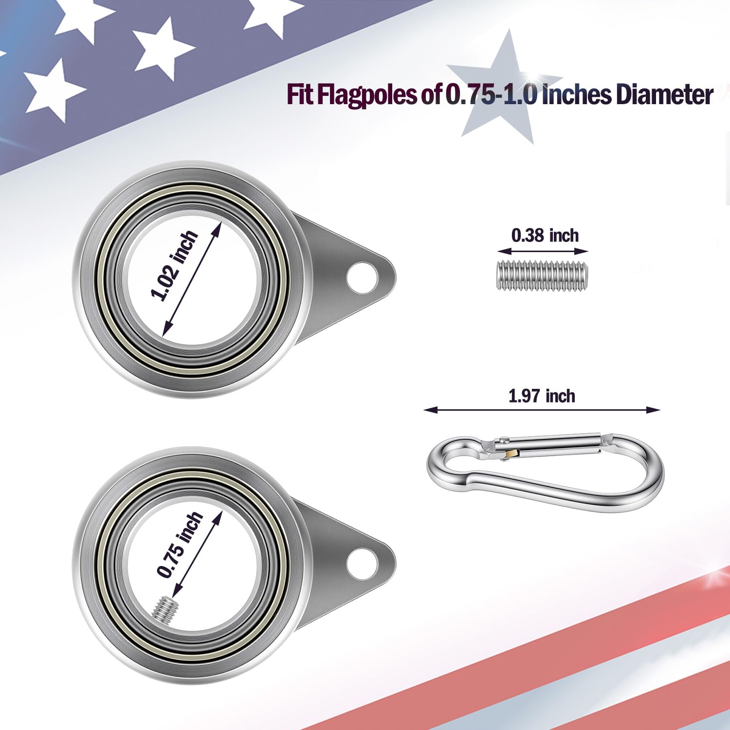 Loretoy sturdy aluminum ring offers reliable support for durable outdoor flag displays.