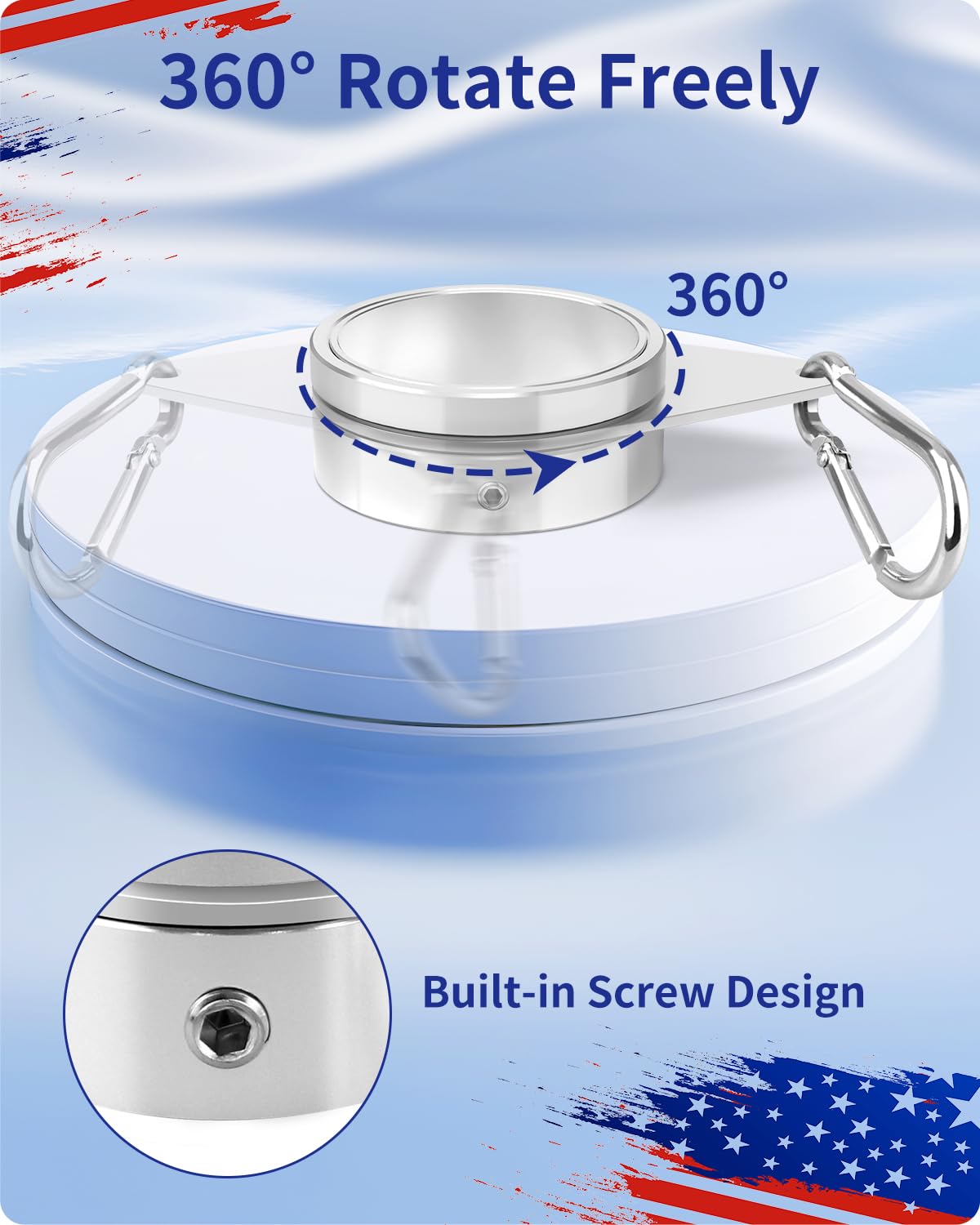 Loretoy stainless steel ring detail provides strong support in windy conditions