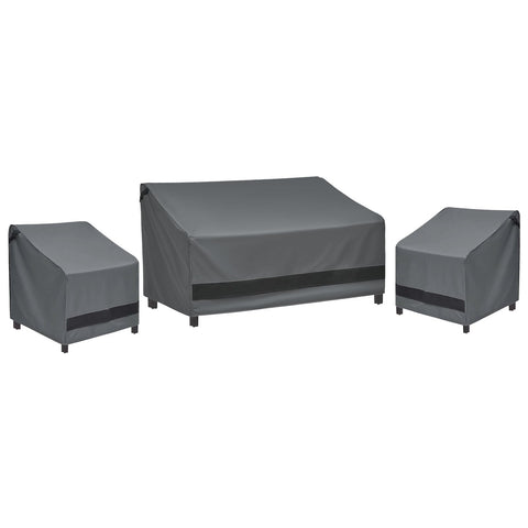 Loriano 3-piece patio cover set for sofa and chairs provides all-weather protection.
