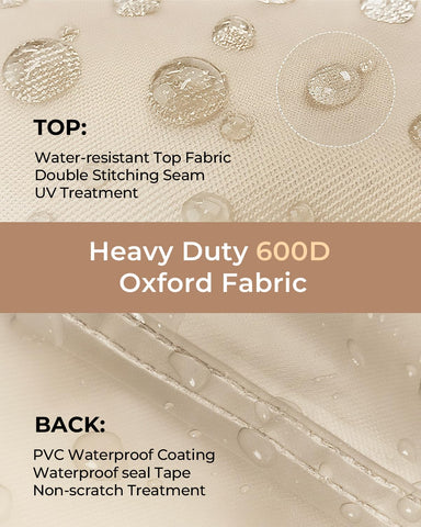 Loriano coffee table cover showing securing fit for outdoor use