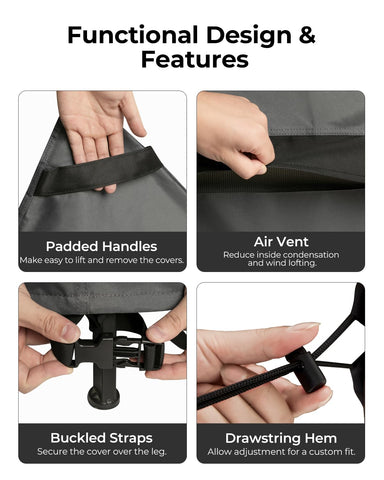 Loriano padded handles make lifting and removal easy.