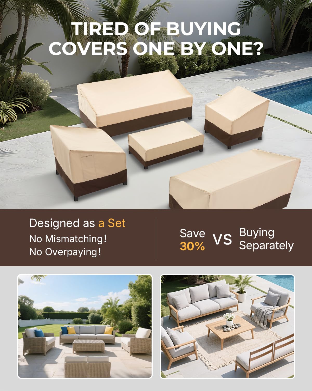 Loriano padded handles make removing covers easy.