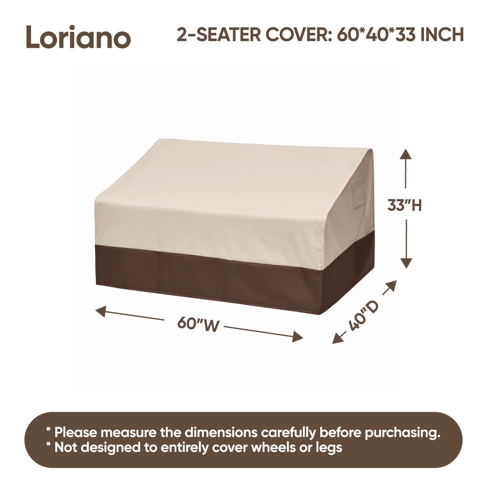 Loriano heavy-duty 600D Oxford fabric cover offers long-lasting protection against wind and wear.