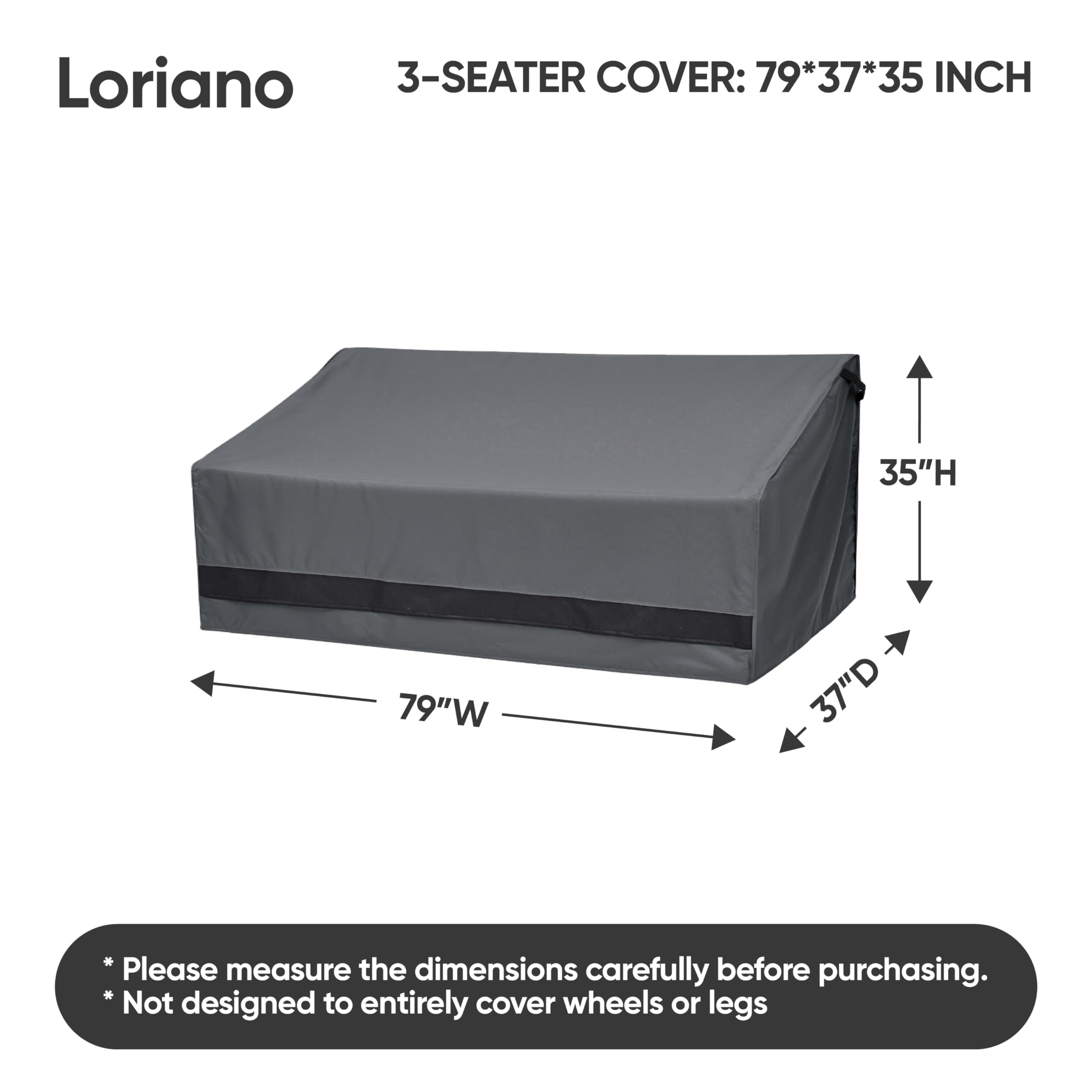 Loriano heavy-duty 600D oxford fabric endures outdoor wear and tear.