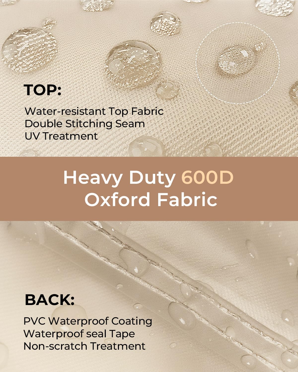Loriano coffee table cover shields from dust and moisture during outdoor use.