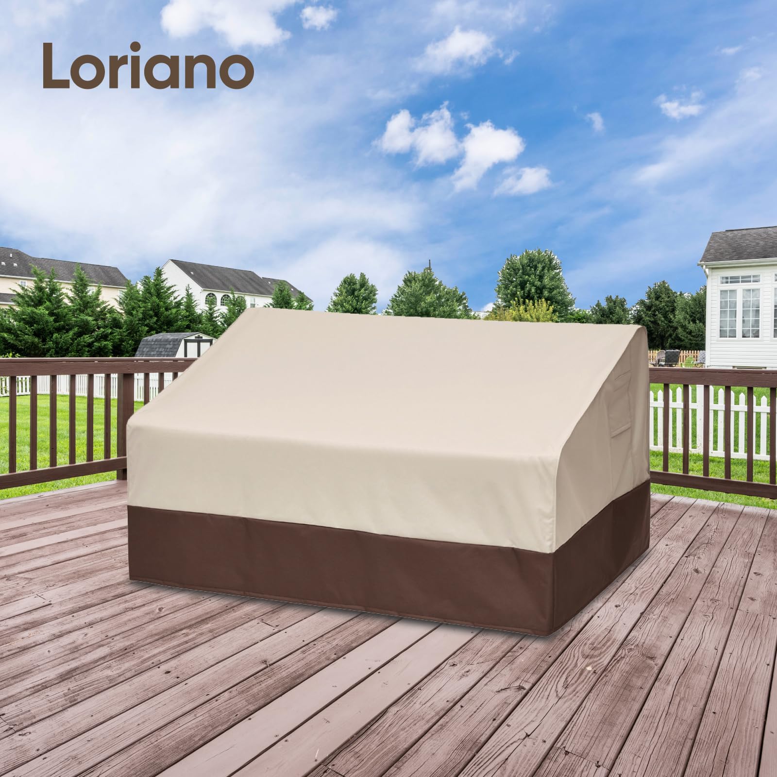 Loriano weatherproof cover shields against rain and wind for hassle-free outdoor living.