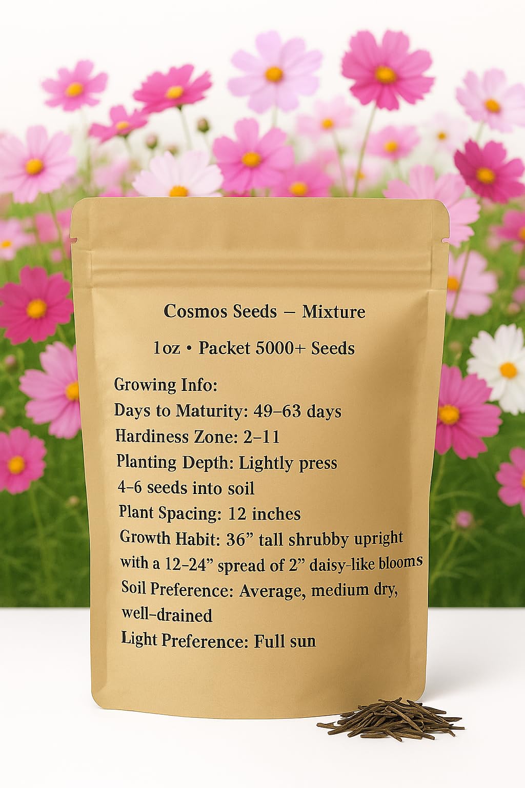 Loseedsoo wildflower seeds pile ready for easy planting and colorful garden impact.