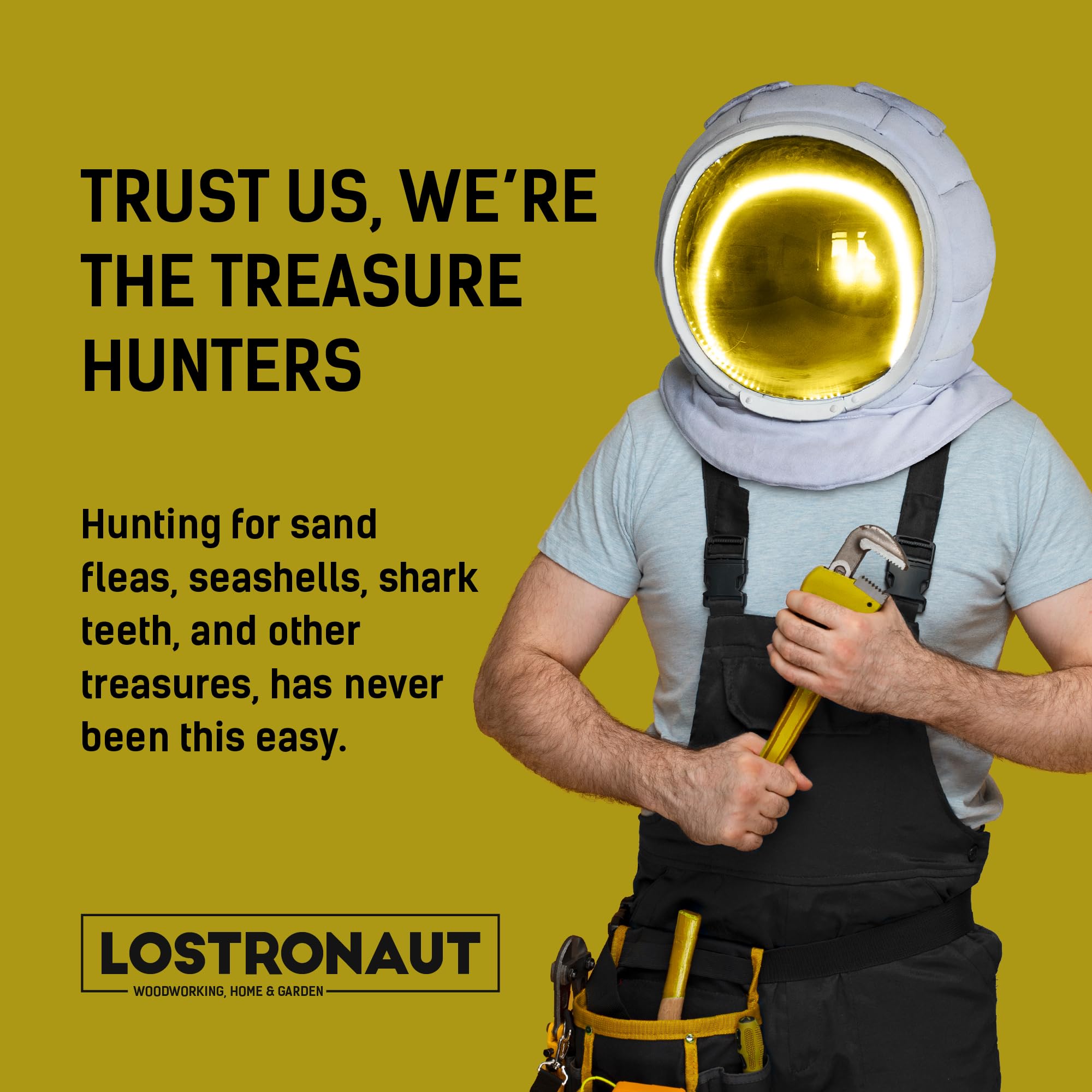 LOSTRONAUT Beach Sifter 52in handle enables easy reach along shorelines