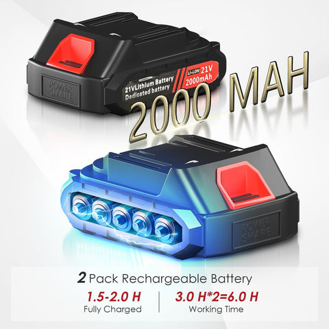 LotaTools LED power indicator displays battery level at a glance.