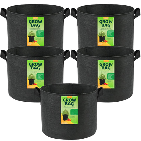 LotFancy 5-pack grow bags with sturdy fabric for upright planting