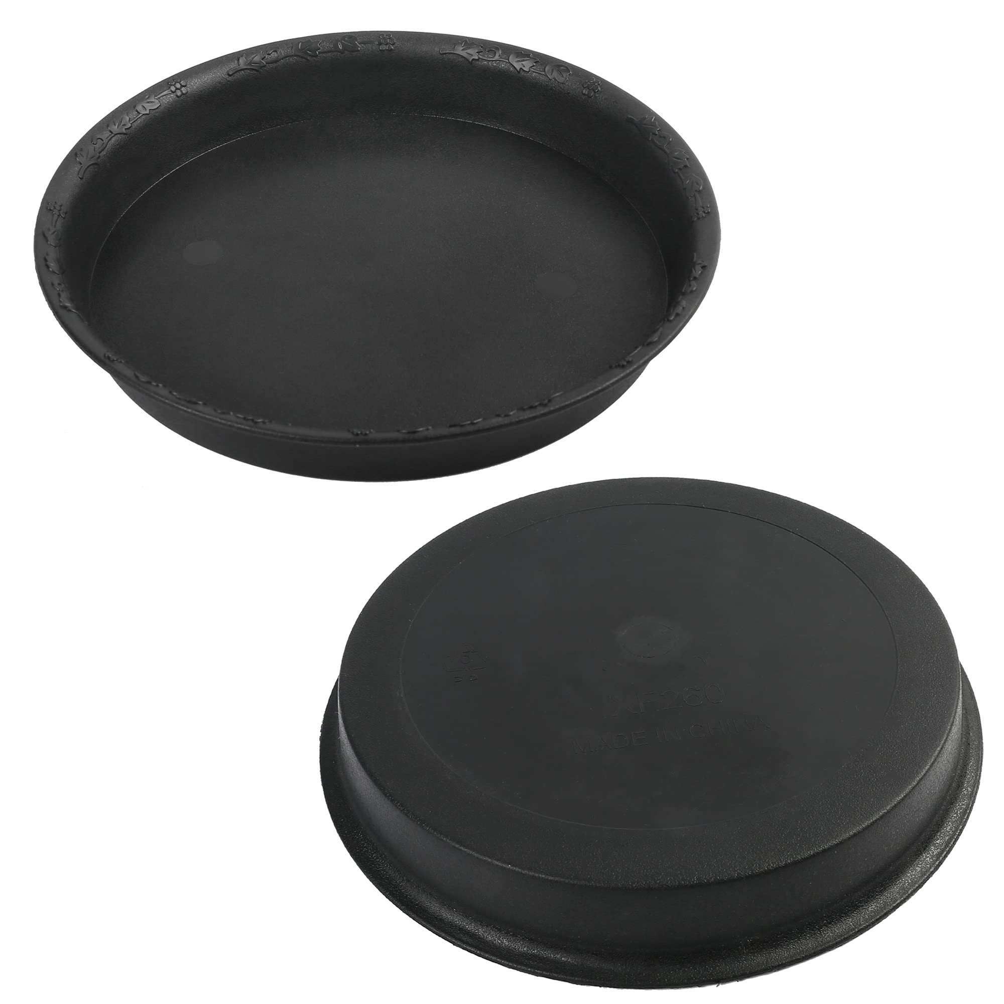 LotFancy 3-pack plant saucers protect indoor and outdoor surfaces.