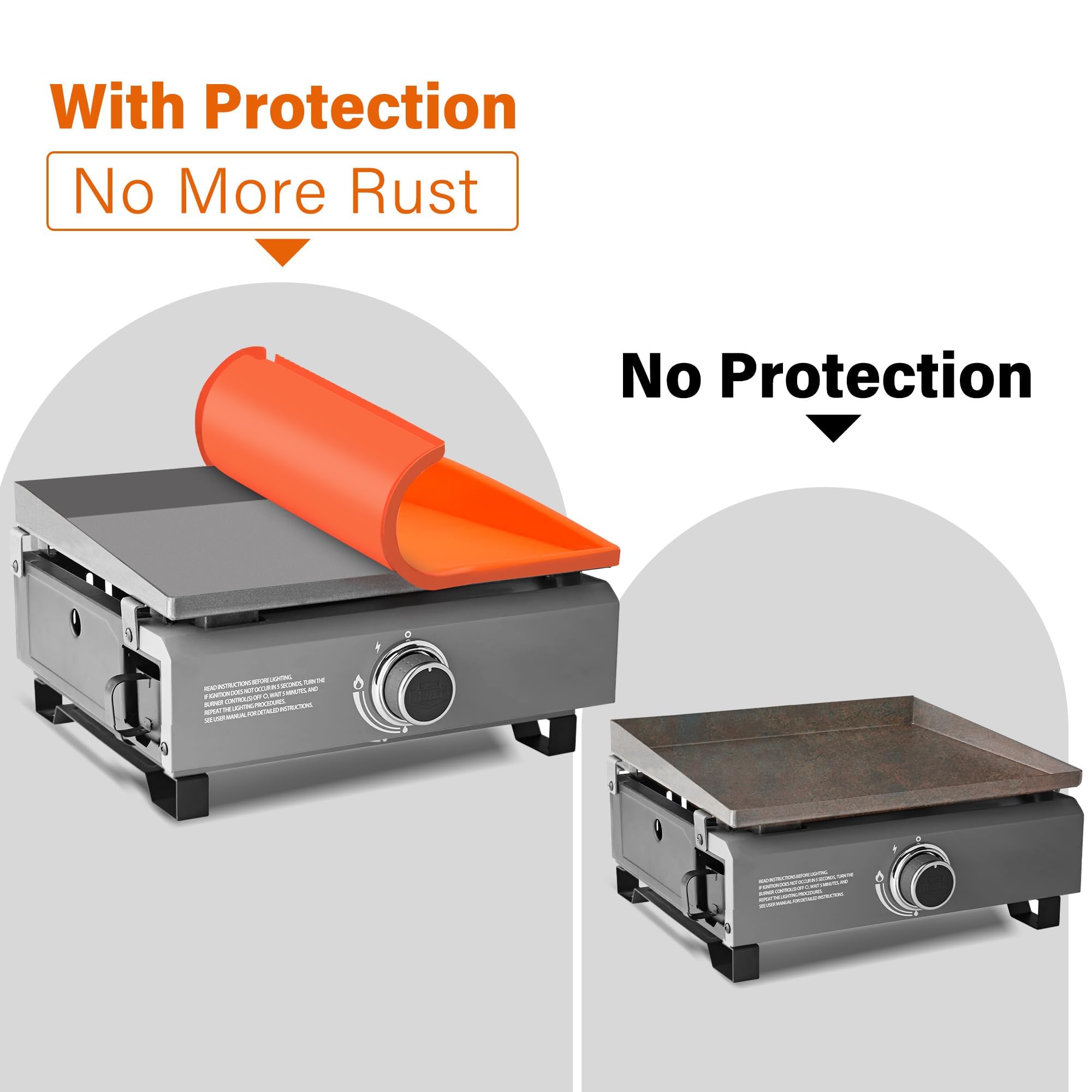 LotFancy silicone griddle cover shields surface and sidewalls from dust and debris.