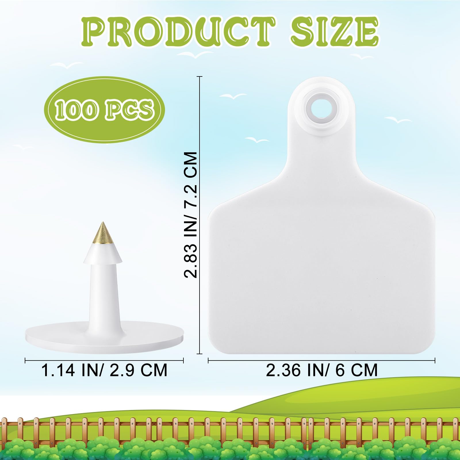 Lothee ear tag in white compatible with common applicators for quick installation.