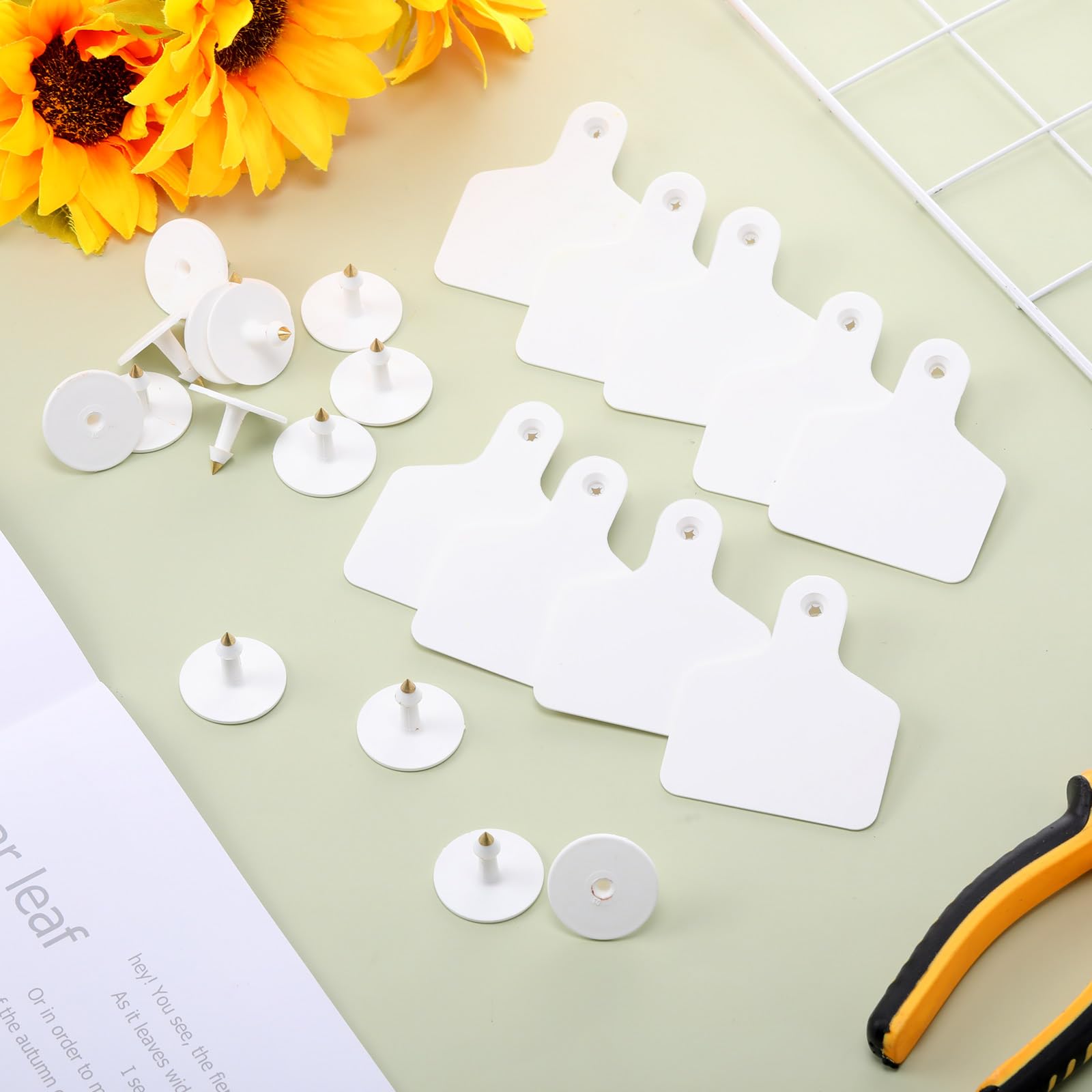 Lothee fade-resistant white ear tags maintain readability over time.