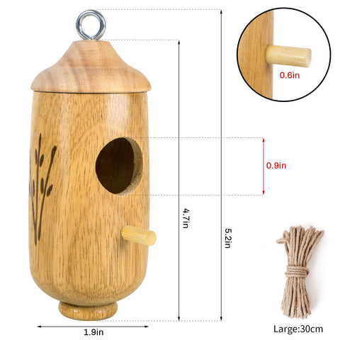 LOTKEY hummingbird house hanging loop enables easy outdoor display.