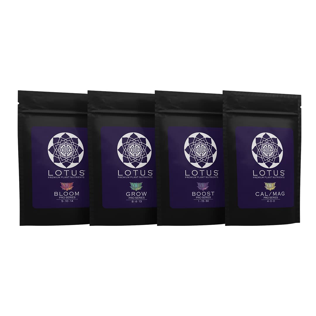 Lotus Nutrients intro-pack packaging for a complete trial grow cycle.