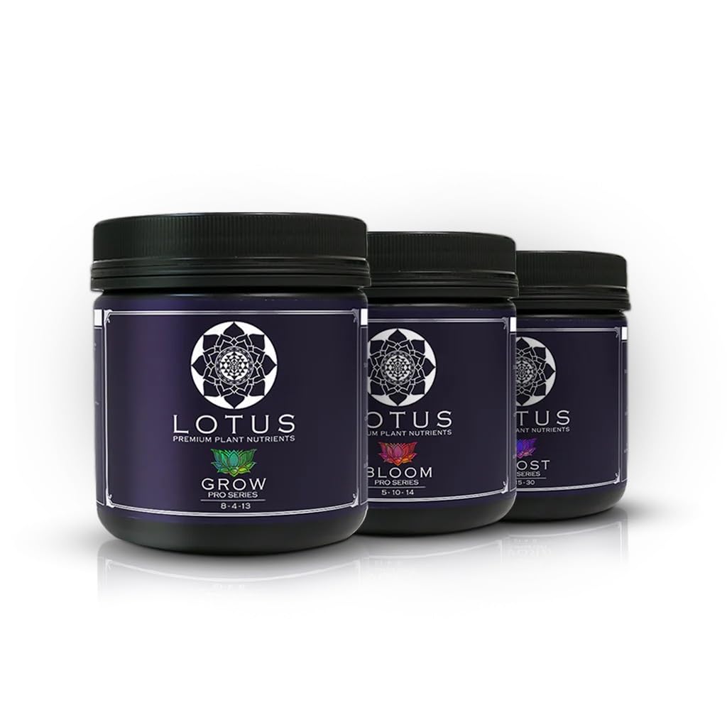 Lotus Nutrients Starter Kit packaging with all three formulas for easy home gardening.