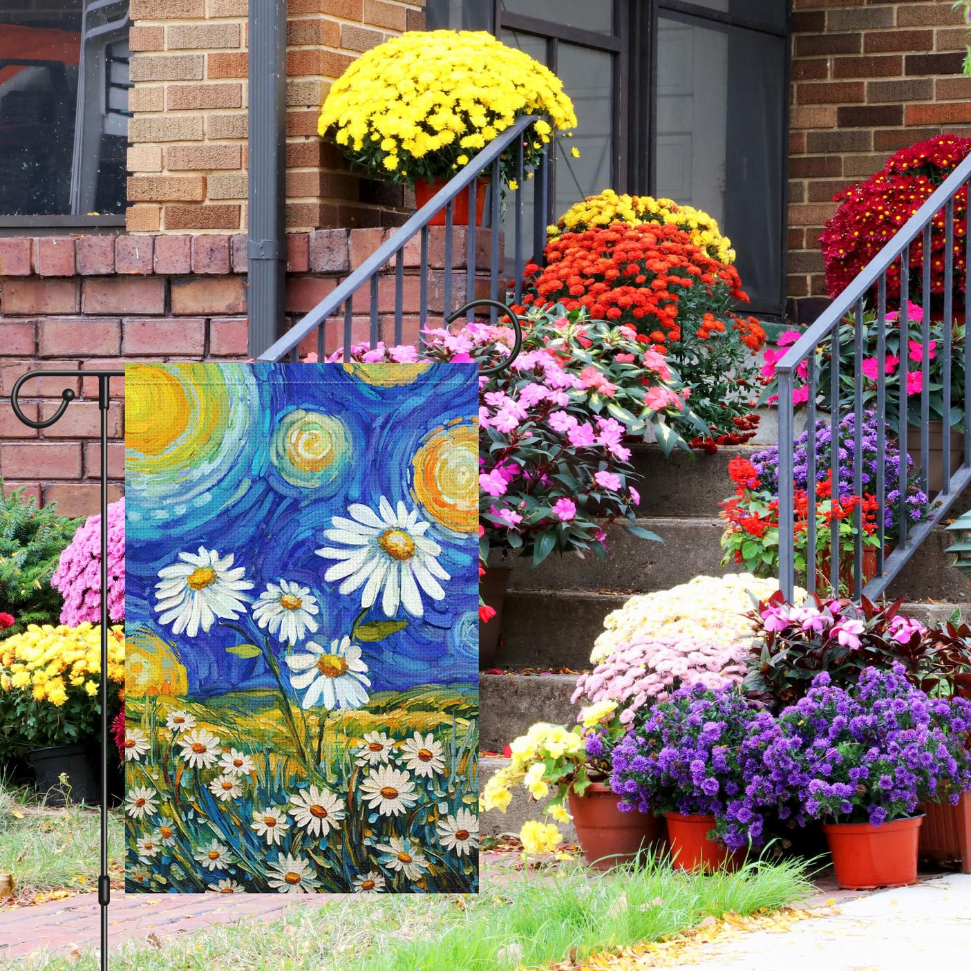 Louise Maelys 12x18 double-sided garden flag highlights vivid spring imagery for versatile display.