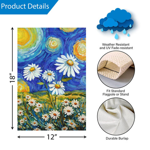 Louise Maelys daisy and starry sky print, bright colors for outdoor front porch.