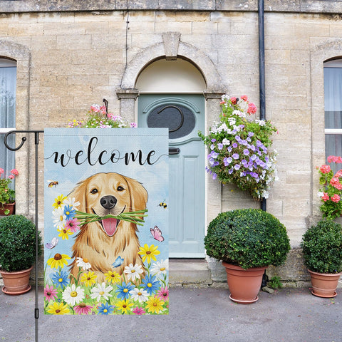 Louise Maelys double-sided garden flag 12x18 ensures visibility from any angle.